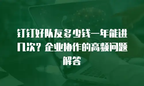 钉钉好队友多少钱一年能进几次？企业协作的高频问题解答