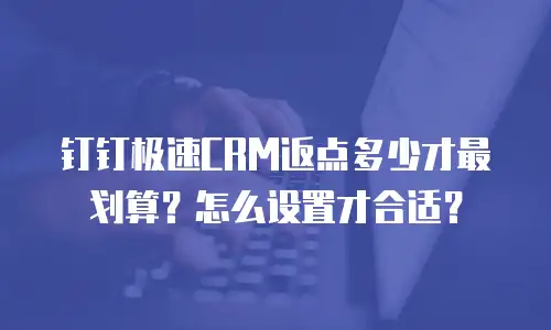 钉钉极速CRM返点多少才最划算？怎么设置才合适？