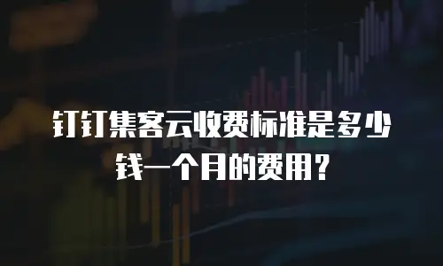 钉钉集客云收费标准是多少钱一个月的费用？