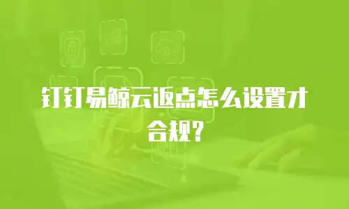钉钉易鲸云返点怎么设置才合规？