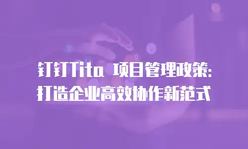 钉钉Tita 项目管理政策：打造企业高效协作新范式