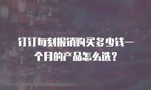 钉钉每刻报销购买多少钱一个月的产品怎么选？