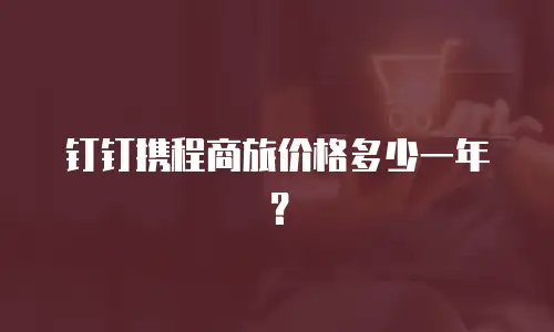 钉钉携程商旅价格多少一年？