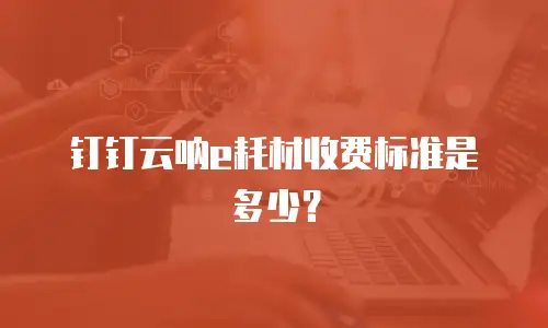 钉钉云呐e耗材收费标准是多少？