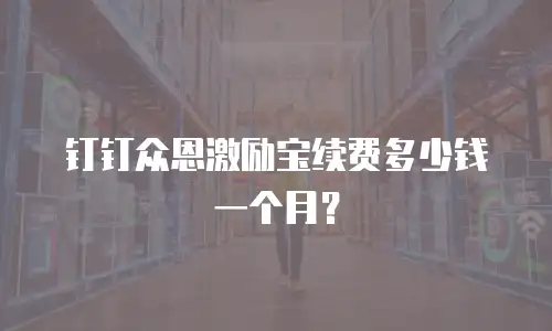 钉钉众恩激励宝续费多少钱一个月？
