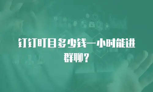 钉钉盯目多少钱一小时能进群聊？