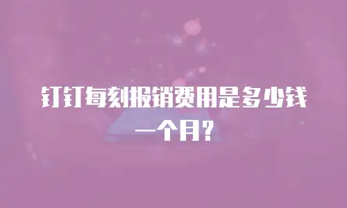 钉钉每刻报销费用是多少钱一个月？