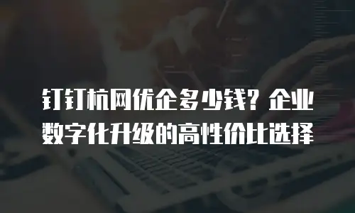 钉钉杭网优企多少钱？企业数字化升级的高性价比选择
