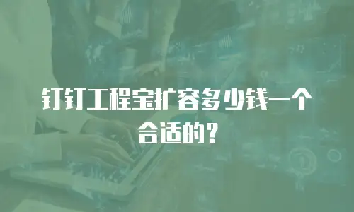 钉钉工程宝扩容多少钱一个合适的？