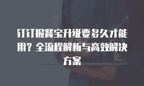 钉钉报餐宝升级要多久才能用？全流程解析与高效解决方案
