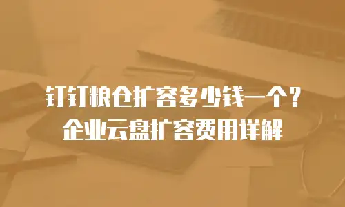 钉钉粮仓扩容多少钱一个？企业云盘扩容费用详解