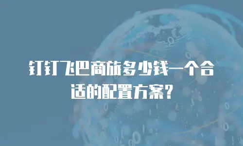 钉钉飞巴商旅多少钱一个合适的配置方案？