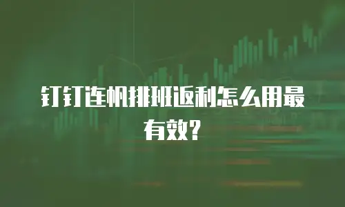 钉钉连帆排班返利怎么用最有效？