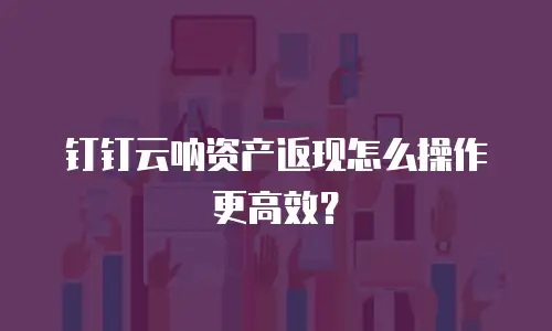 钉钉云呐资产返现怎么操作更高效？
