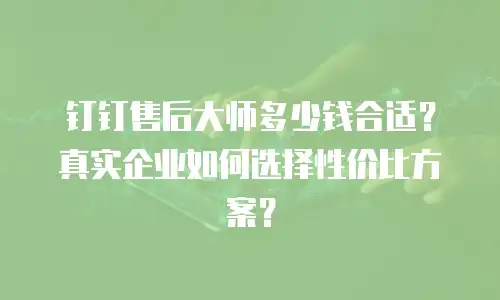 钉钉售后大师多少钱合适？真实企业如何选择性价比方案？