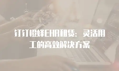 钉钉橙蜂EHR租赁：灵活用工的高效解决方案