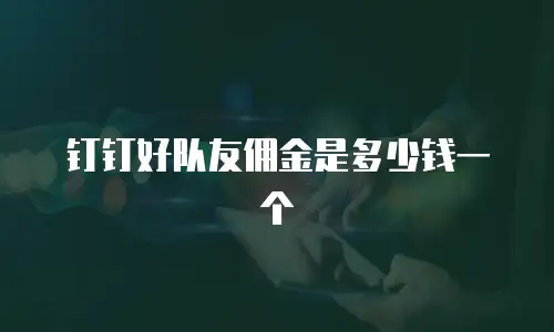钉钉好队友佣金是多少钱一个