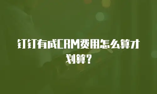 钉钉有成CRM费用怎么算才划算？