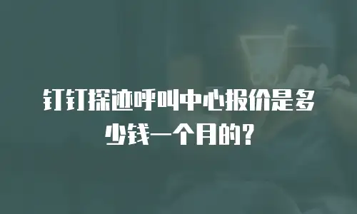 钉钉探迹呼叫中心报价是多少钱一个月的？