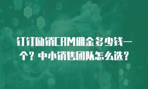 钉钉励销CRM佣金多少钱一个？中小销售团队怎么选？
