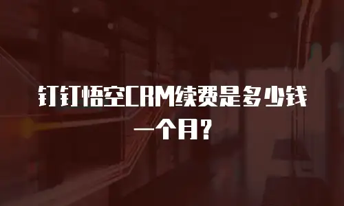 钉钉悟空CRM续费是多少钱一个月？