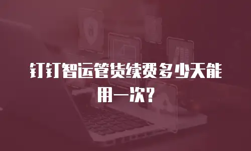 钉钉智运管货续费多少天能用一次？