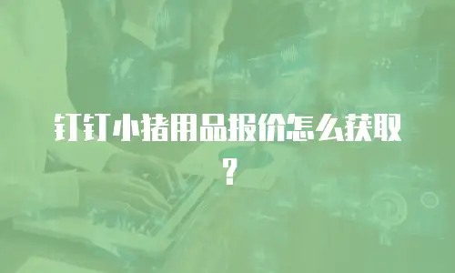 钉钉小猪用品报价怎么获取？