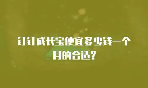 钉钉成长宝便宜多少钱一个月的合适？