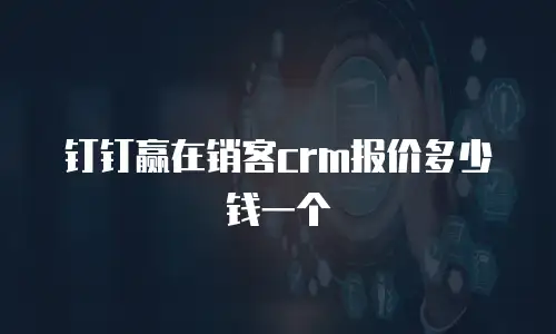 钉钉赢在销客crm报价多少钱一个