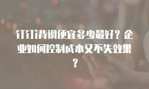 钉钉i背调便宜多少最好？企业如何控制成本又不失效果？