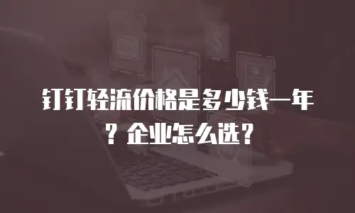钉钉轻流价格是多少钱一年？企业怎么选？