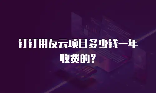钉钉用友云项目多少钱一年收费的？