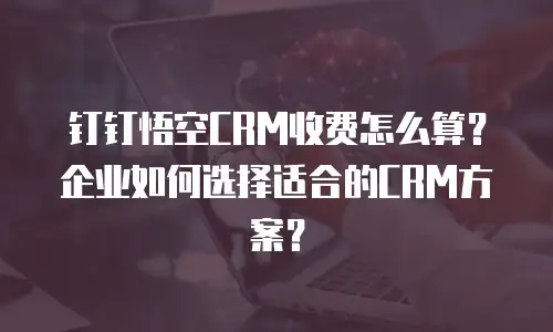 钉钉悟空CRM收费怎么算？企业如何选择适合的CRM方案？
