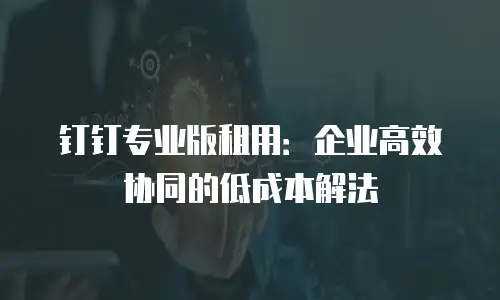 钉钉专业版租用：企业高效协同的低成本解法