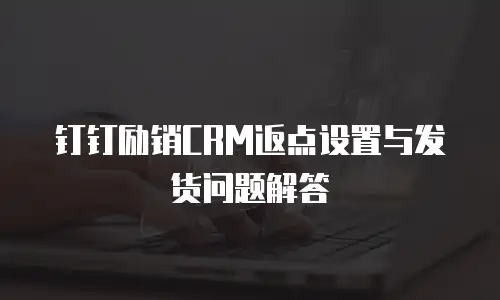 钉钉励销CRM返点设置与发货问题解答
