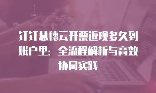 钉钉慧穗云开票返现多久到账户里：全流程解析与高效协同实践