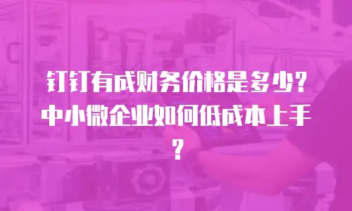 钉钉有成财务价格是多少？中小微企业如何低成本上手？