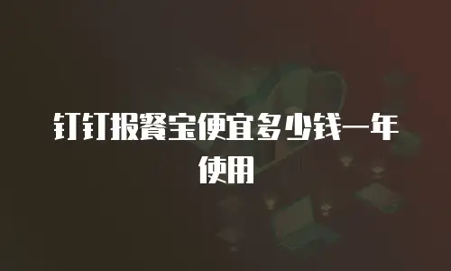 钉钉报餐宝便宜多少钱一年使用