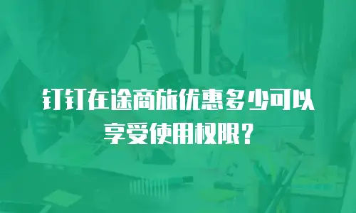 钉钉在途商旅优惠多少可以享受使用权限？
