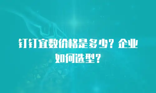 钉钉宜数价格是多少？企业如何选型？