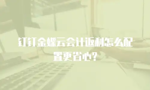 钉钉金蝶云会计返利怎么配置更省心？