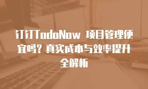 钉钉TodoNow 项目管理便宜吗？真实成本与效率提升全解析
