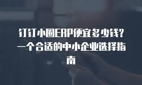 钉钉小圈ERP便宜多少钱？一个合适的中小企业选择指南