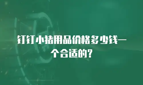 钉钉小猪用品价格多少钱一个合适的？