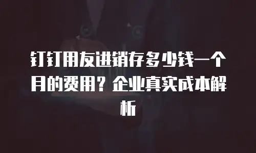 钉钉用友进销存多少钱一个月的费用？企业真实成本解析