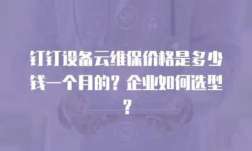钉钉设备云维保价格是多少钱一个月的？企业如何选型？
