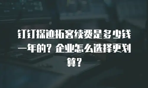 钉钉探迹拓客续费是多少钱一年的？企业怎么选择更划算？