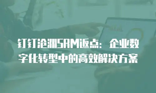 钉钉沧渊SRM返点：企业数字化转型中的高效解决方案