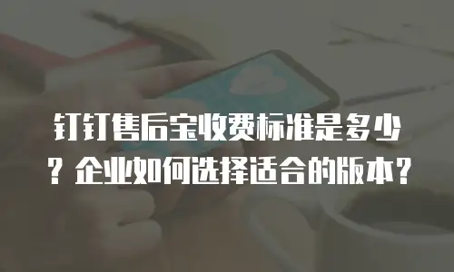 钉钉售后宝收费标准是多少？企业如何选择适合的版本？