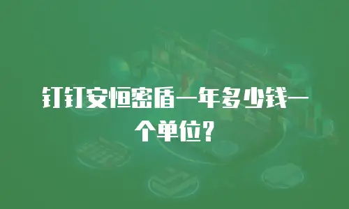 钉钉安恒密盾一年多少钱一个单位？